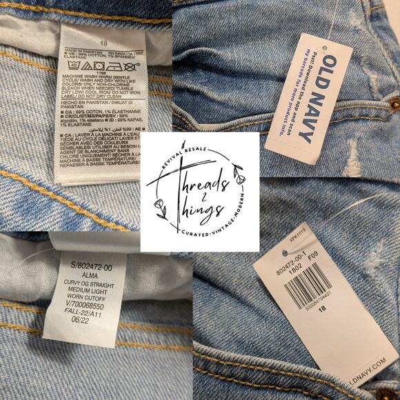 Old Navy Jeans Women 18 light wash Curvy High-Waist OG Straight Ankle Jeans NWT - Picture 2 of 11